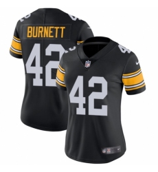 Women's Nike Pittsburgh Steelers #42 Morgan Burnett Black Alternate Vapor Untouchable Limited Player NFL Jersey