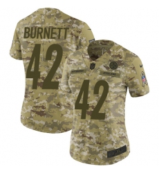Women's Nike Pittsburgh Steelers #42 Morgan Burnett Limited Camo 2018 Salute to Service NFL Jersey