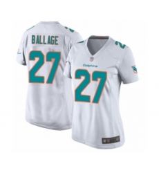 Women's Miami Dolphins #27 Kalen Ballage Game White Football Jersey