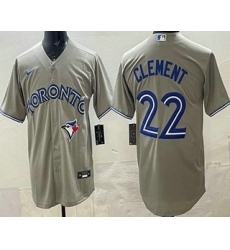 Men's Toronto Blue Jays #22 Ernie Clement Gray Cool Base Jersey
