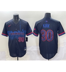 Men's Toronto Blue Jays #30 Alejandro Kirk Navy 2024 City Connect Limited Stitched Baseball Jersey