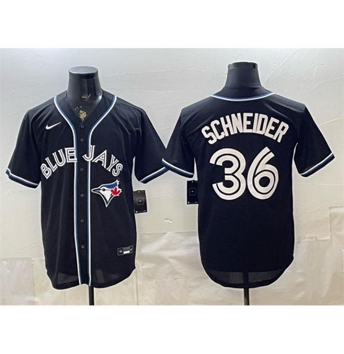 Men's Toronto Blue Jays #36 Davis Schneider 2026 Fashion Replica Black Out Stitched Baseball Jersey