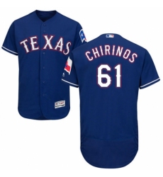 Men's Majestic Texas Rangers #61 Robinson Chirinos Royal Blue Alternate Flex Base Authentic Collection MLB Jersey