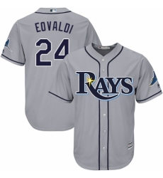 Men's Majestic Tampa Bay Rays #24 Nathan Eovaldi Replica Grey Road Cool Base MLB Jersey