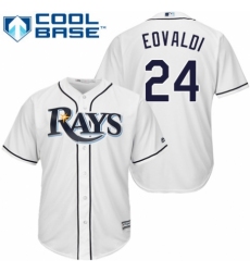 Men's Majestic Tampa Bay Rays #24 Nathan Eovaldi Replica White Home Cool Base MLB Jersey
