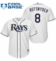 Men's Majestic Tampa Bay Rays #8 Rob Refsnyder Replica White Home Cool Base MLB Jersey