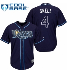 Men's Majestic Tampa Bay Rays #4 Blake Snell Replica Navy Blue Alternate Cool Base MLB Jersey