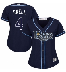 Women's Majestic Tampa Bay Rays #4 Blake Snell Replica Navy Blue Alternate Cool Base MLB Jersey