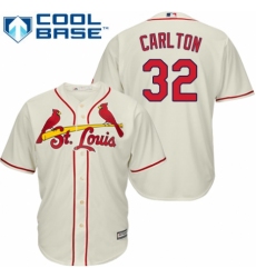 Youth Majestic St. Louis Cardinals #32 Steve Carlton Replica Cream Alternate Cool Base MLB Jersey