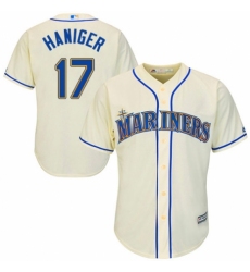 Youth Majestic Seattle Mariners #17 Mitch Haniger Replica Cream Alternate Cool Base MLB Jersey