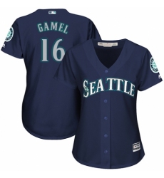 Women's Majestic Seattle Mariners #16 Ben Gamel Replica Navy Blue Alternate 2 Cool Base MLB Jersey