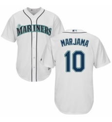Youth Majestic Seattle Mariners #10 Mike Marjama Authentic White Home Cool Base MLB Jersey