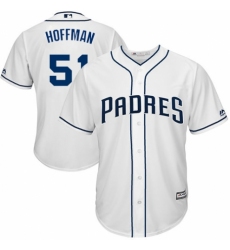 Men's Majestic San Diego Padres #51 Trevor Hoffman Replica White Home Cool Base MLB Jersey