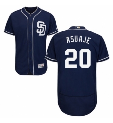 Men's Majestic San Diego Padres #20 Carlos Asuaje Navy Blue Alternate Flex Base Authentic Collection MLB Jersey