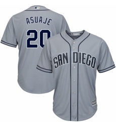 Men's Majestic San Diego Padres #20 Carlos Asuaje Replica Grey Road Cool Base MLB Jersey