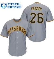 Men's Majestic Pittsburgh Pirates #26 Adam Frazier Replica Grey Road Cool Base MLB Jersey