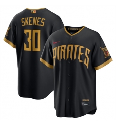Men's Pittsburgh Pirates #30 Paul Skenes Black 2026 City Connect Stadium Stitched Stitched Baseball Jersey
