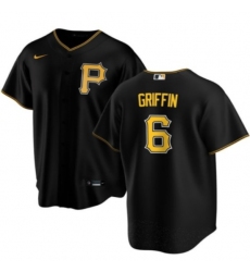 Men's Pittsburgh Pirates #6 Konnor Griffin Black Cool Base Stitched Baseball Jersey