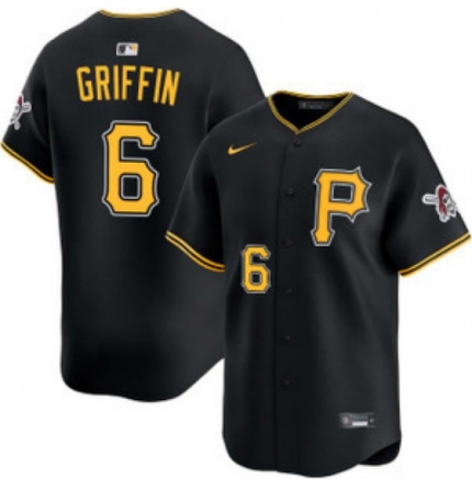 Men's Pittsburgh Pirates #6 Konnor Griffin Nike Black Alt Limited Baseball Jersey