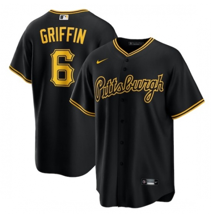 Men's Pittsburgh Pirates #6 Konnor Griffin Nike Black Alternate Replica Jersey