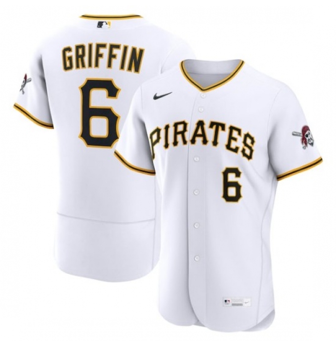 Men's Pittsburgh Pirates #6 Konnor Griffin Nike White Home Authentic Jersey
