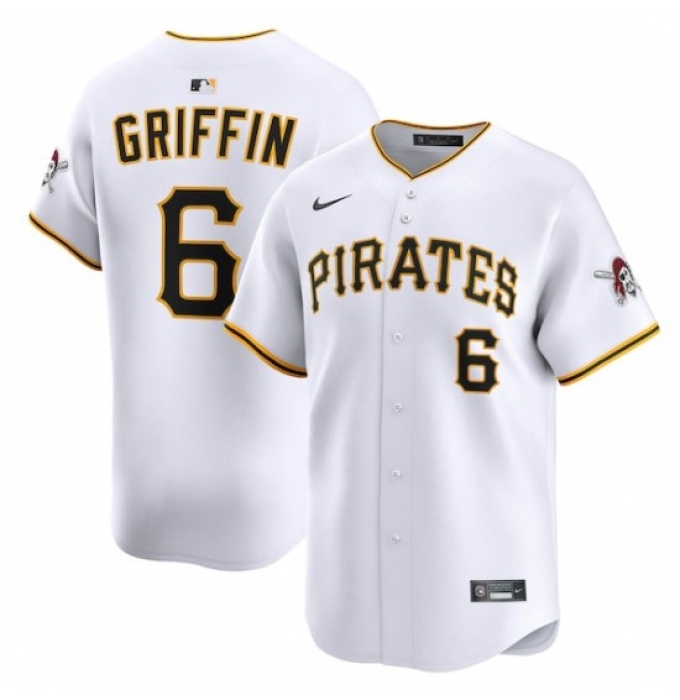 Men's Pittsburgh Pirates #6 Konnor Griffin Nike White Home Limited Jersey