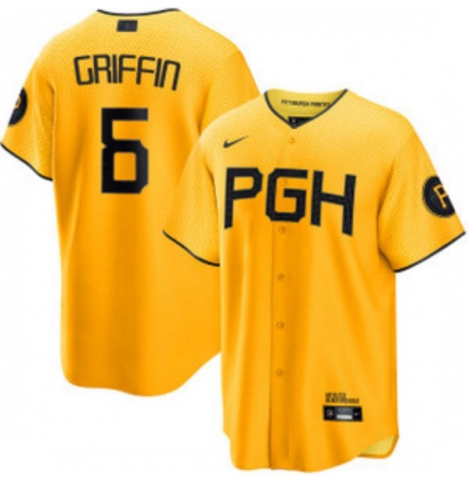 Men's Pittsburgh Pirates #6 Konnor Griffin Yellow City Connect Limited NIKE Jersey