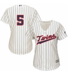 Women's Majestic Minnesota Twins #5 Eduardo Escobar Replica Cream Alternate Cool Base MLB Jersey