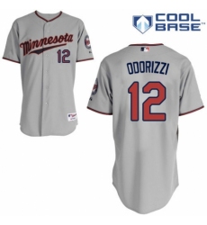Men's Majestic Minnesota Twins #12 Jake Odorizzi Authentic Grey Road Cool Base MLB Jersey
