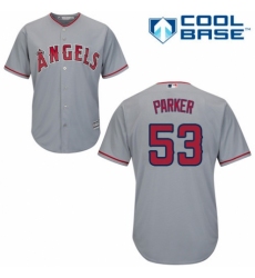 Men's Majestic Los Angeles Angels of Anaheim #53 Blake Parker Replica Grey Road Cool Base MLB Jersey