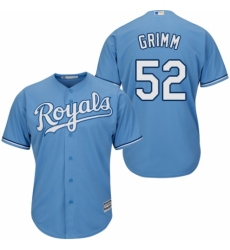 Youth Majestic Kansas City Royals #52 Justin Grimm Authentic Light Blue Alternate 1 Cool Base MLB Jersey
