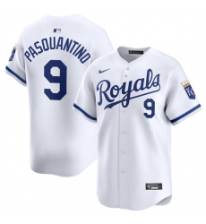 Men's Kansas City Royals #9 Vinnie Pasquantino White 2024 Home Limited Stitched Baseball Jersey