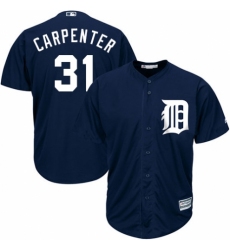 Men's Majestic Detroit Tigers #31 Ryan Carpenter Replica Navy Blue Alternate Cool Base MLB Jersey