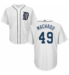 Youth Majestic Detroit Tigers #49 Dixon Machado Authentic White Home Cool Base MLB Jersey