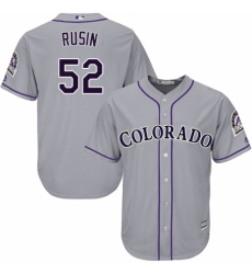 Youth Majestic Colorado Rockies #52 Chris Rusin Authentic Grey Road Cool Base MLB Jersey