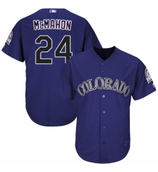Youth Majestic Colorado Rockies #24 Ryan McMahon Replica Purple Alternate 1 Cool Base MLB Jersey
