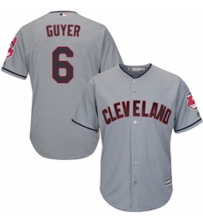 Men's Majestic Cleveland Indians #6 Brandon Guyer Replica Grey Road Cool Base MLB Jersey