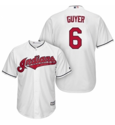 Youth Majestic Cleveland Indians #6 Brandon Guyer Authentic White Home Cool Base MLB Jersey