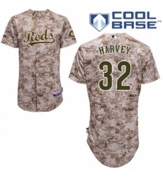 Men's Majestic Cincinnati Reds #32 Matt Harvey Authentic Camo Alternate Cool Base MLB Jersey
