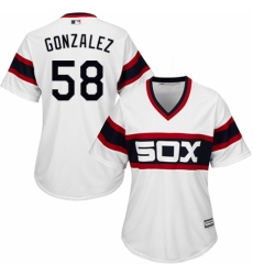 Women's Majestic Chicago White Sox #58 Miguel Gonzalez Authentic White 2013 Alternate Home Cool Base MLB Jersey