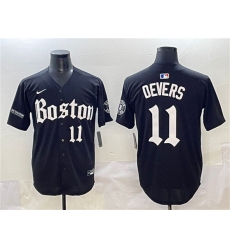 Men's Boston Red Sox #11 Rafael Devers Black Gothic Vapor Limited Stitched Baseball Jersey