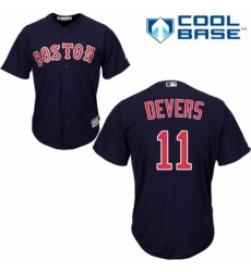 Youth Majestic Boston Red Sox #11 Rafael Devers Replica Navy Blue Alternate Road Cool Base MLB Jersey