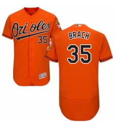 Men's Majestic Baltimore Orioles #35 Brad Brach Orange Alternate Flex Base Authentic Collection MLB Jersey