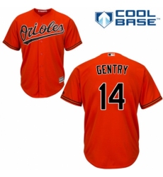 Men's Majestic Baltimore Orioles #14 Craig Gentry Replica Orange Alternate Cool Base MLB Jersey