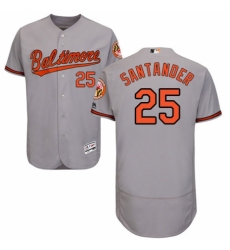 Men's Majestic Baltimore Orioles #25 Anthony Santander Grey Road Flex Base Authentic Collection MLB Jersey