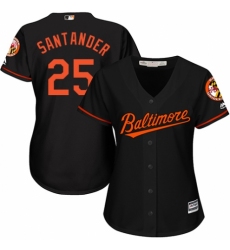 Women's Majestic Baltimore Orioles #25 Anthony Santander Authentic Black Alternate Cool Base MLB Jersey
