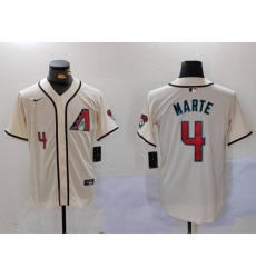 Men's Arizona Diamondback #4 Ketel Marte Number Cream Cool Base Limited Stitched Jersey