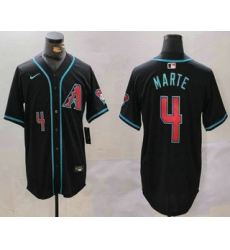 Men's Arizona Diamondbacks #4 Ketel Marte Number Black Cool Base Limited Stitched Jersey