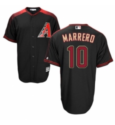 Men's Majestic Arizona Diamondbacks #10 Deven Marrero Authentic Black/Brick Alternate Home Cool Base MLB Jersey