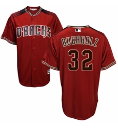 Men's Majestic Arizona Diamondbacks #32 Clay Buchholz Authentic Red/Brick Alternate Cool Base MLB Jersey
